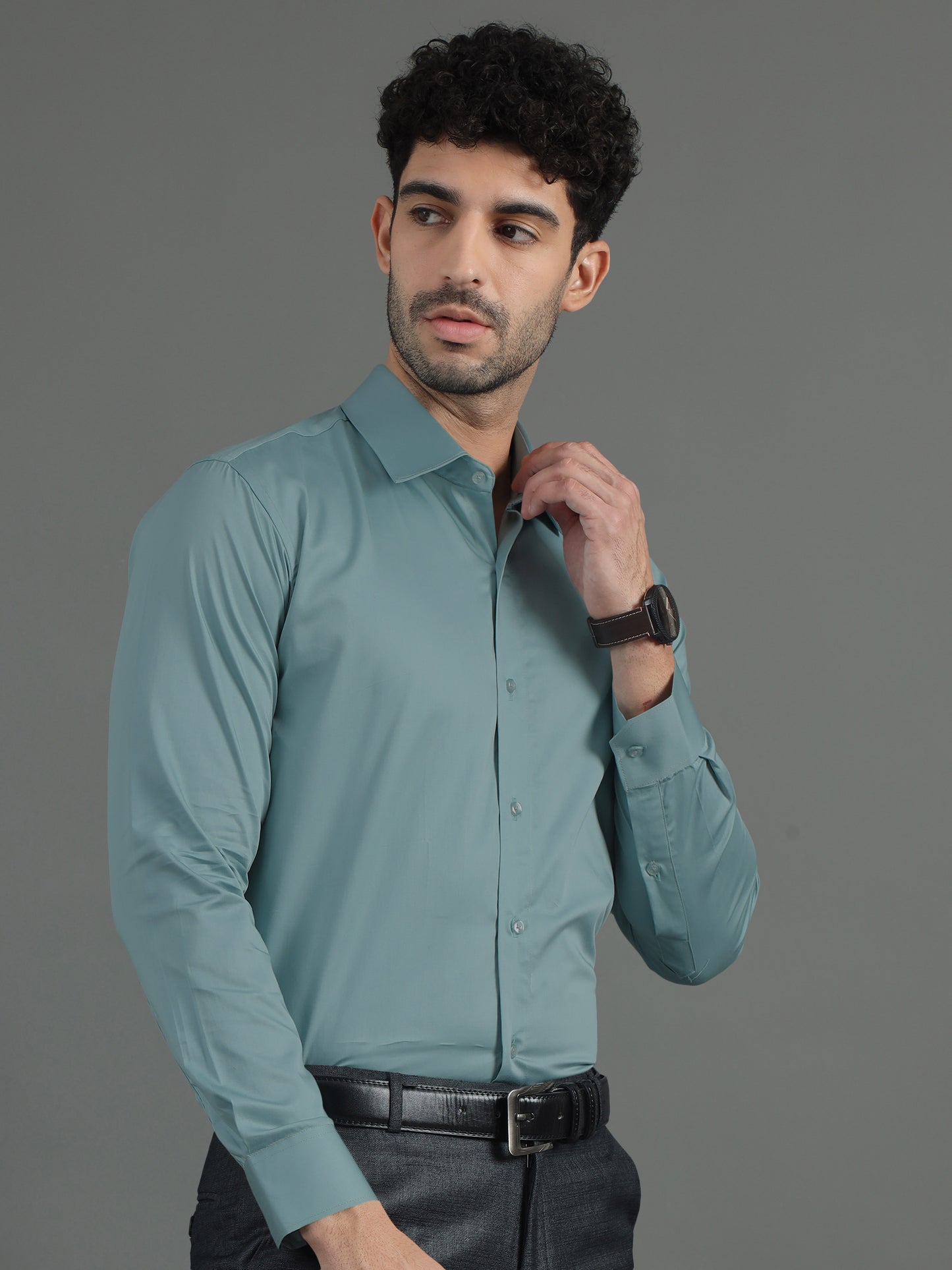 Safari Green SHATIN PREMIUM GIZA COTTON SHIRT