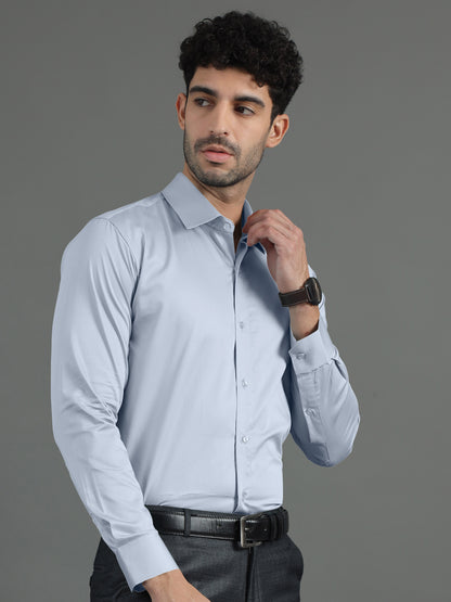 Light sky Blue SHATIN PREMIUM GIZA COTTON SHIRT