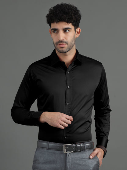 Men's Giza Cotton Shirt  Black– Premium Soft & Breathable Casual Button-Up