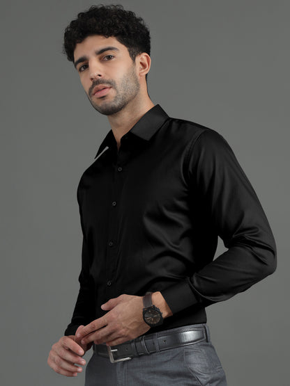 Men's Giza Cotton Shirt  Black– Premium Soft & Breathable Casual Button-Up