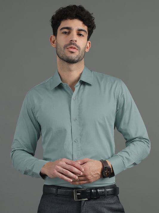 Shatin Premium Giza Cotton Shirt (Sage Green Color) with Soft & Breathable Casual Button-Up