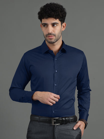 Men's Giza Cotton Shirt Dark Blue– Premium Soft & Breathable Casual Button-Up