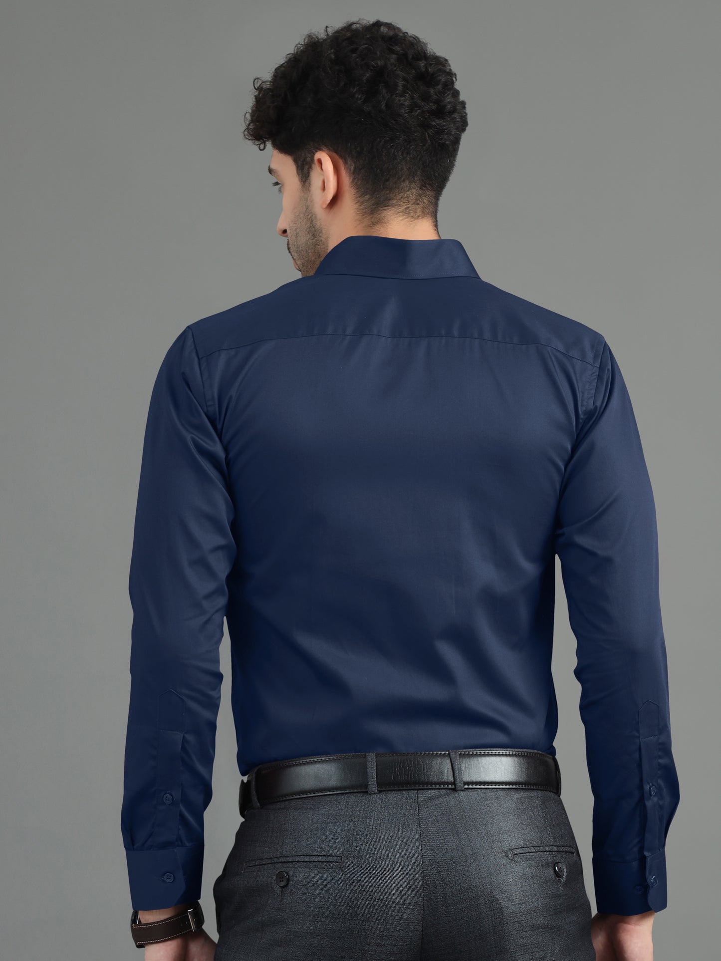 Men's Giza Cotton Shirt Dark Blue– Premium Soft & Breathable Casual Button-Up