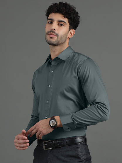 Men's Giza Cotton Shirt Grey– Premium Soft & Breathable Casual Button-Up