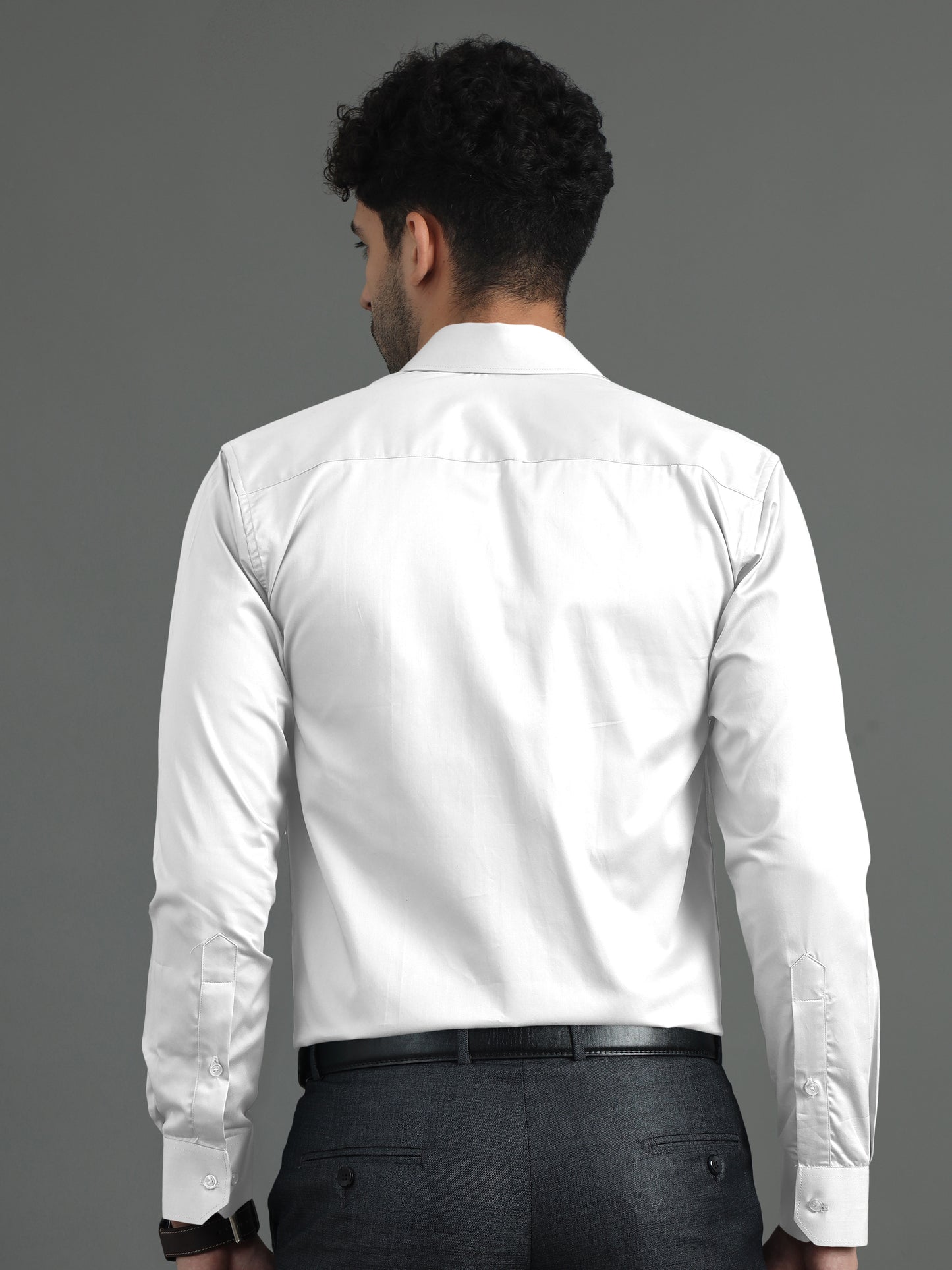 White SHATIN PREMIUM GIZA COTTON SHIRT